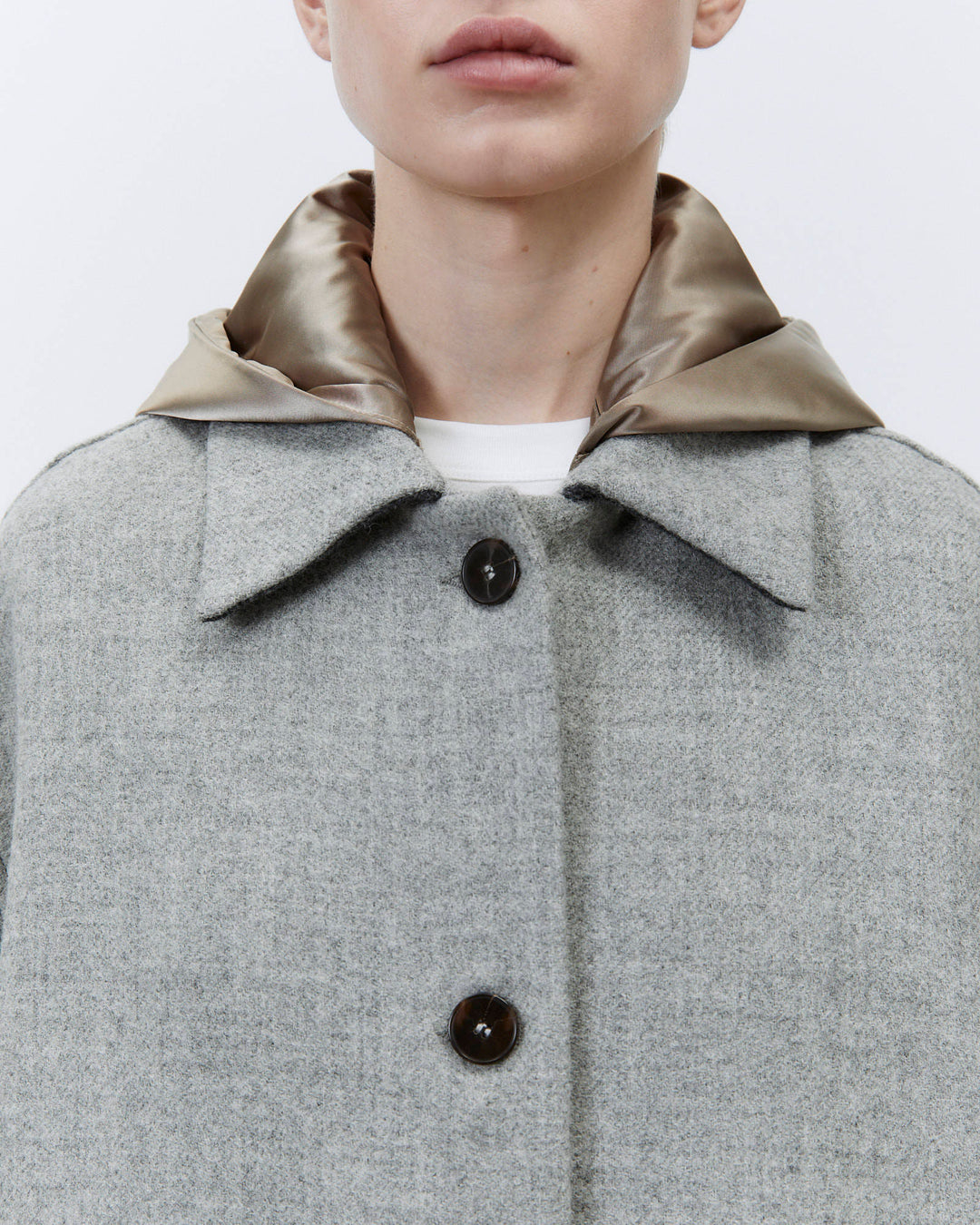 Manteau à capuche double lungo Grey