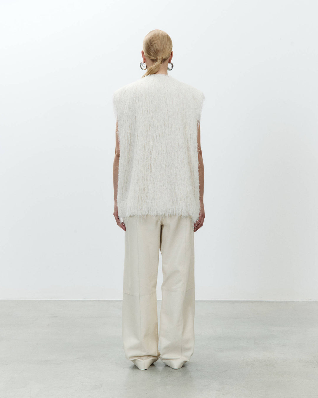 Veste écru à franges