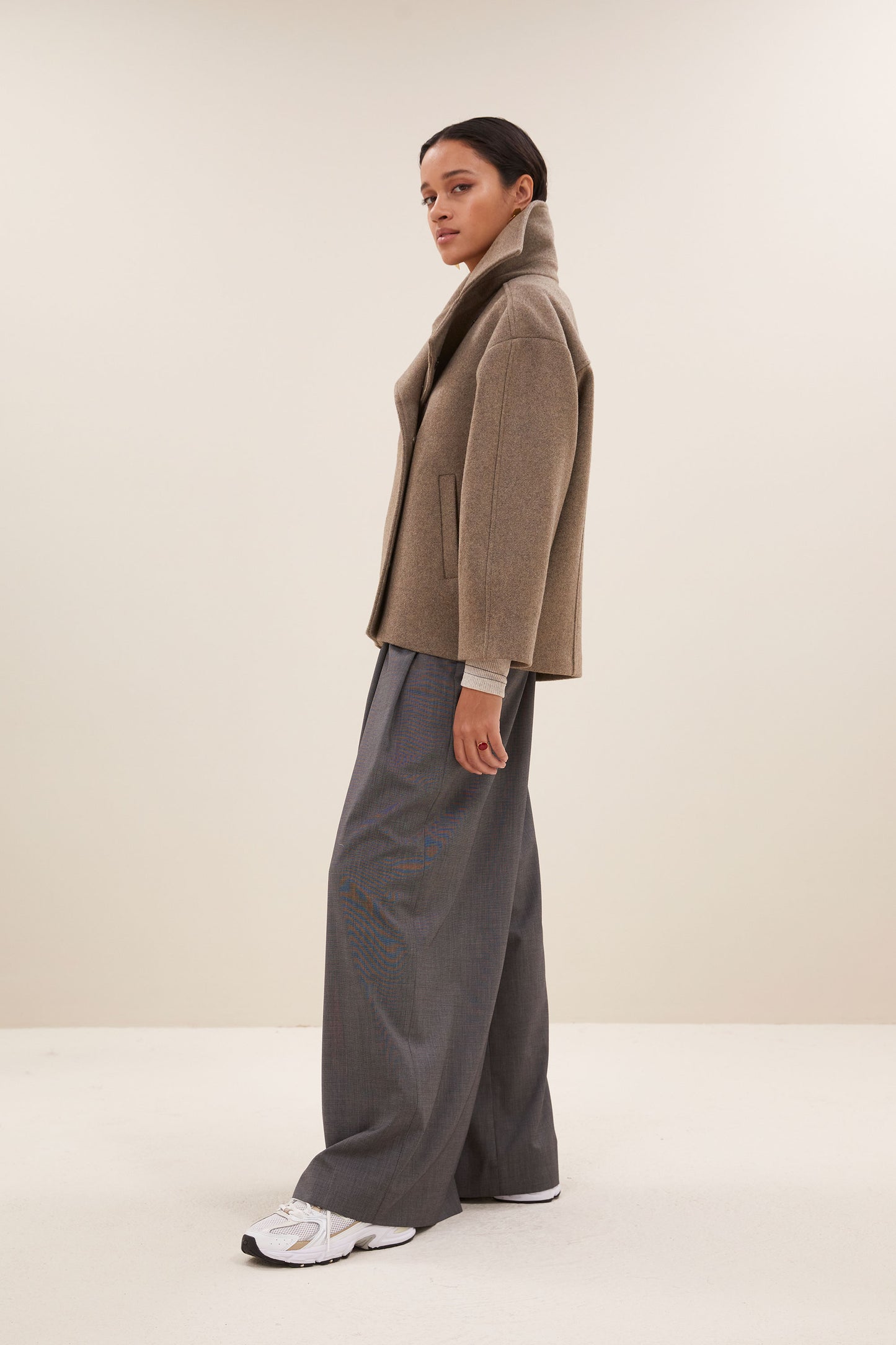 Manteau rika marron sable