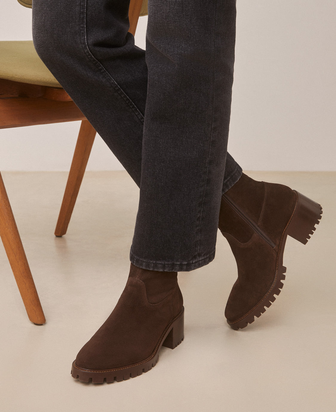 Bottines n°79 Suède Marron