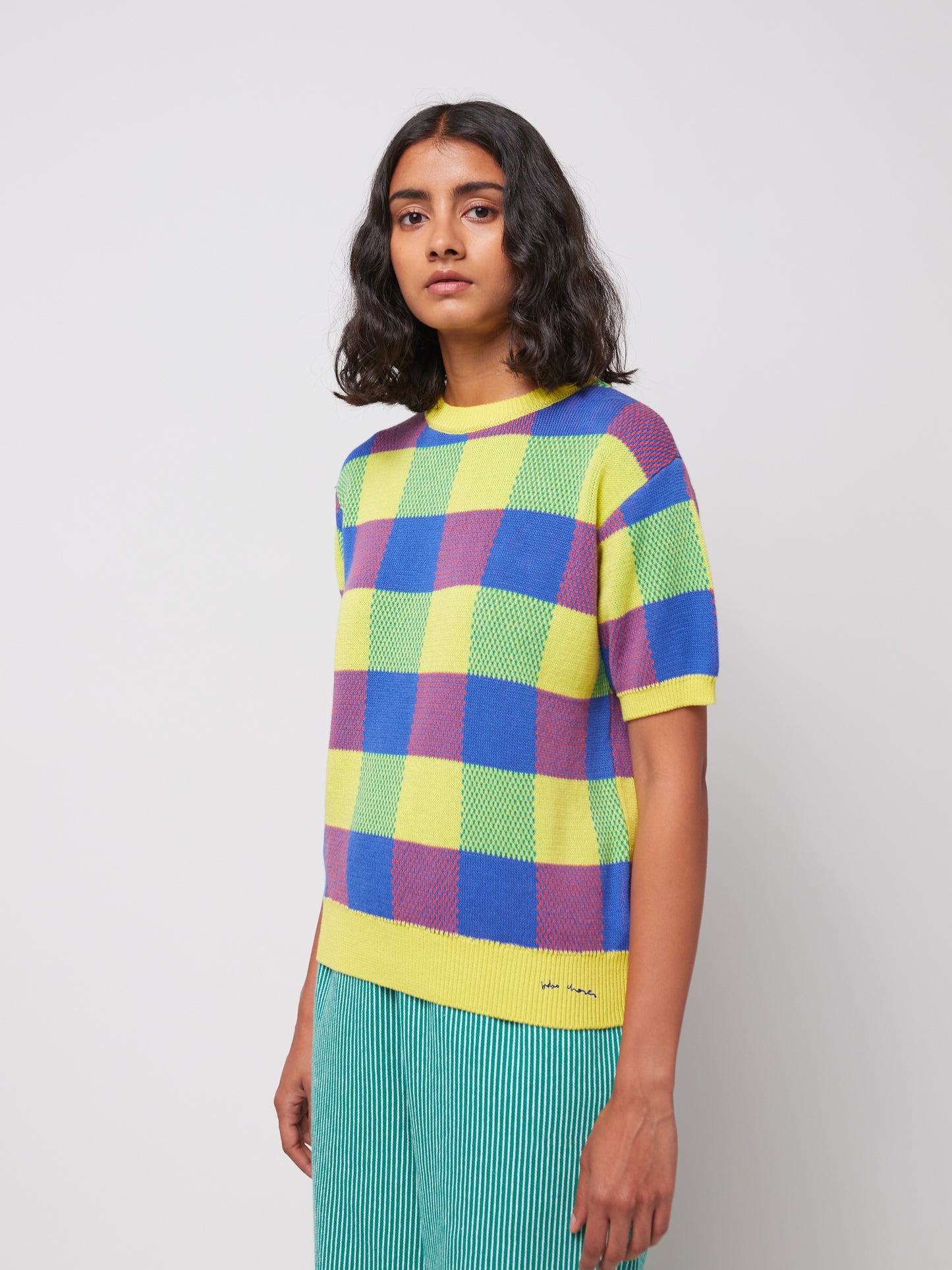 Top vichy jacquard multicolore