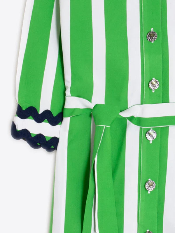 Robe Isota rayée vert