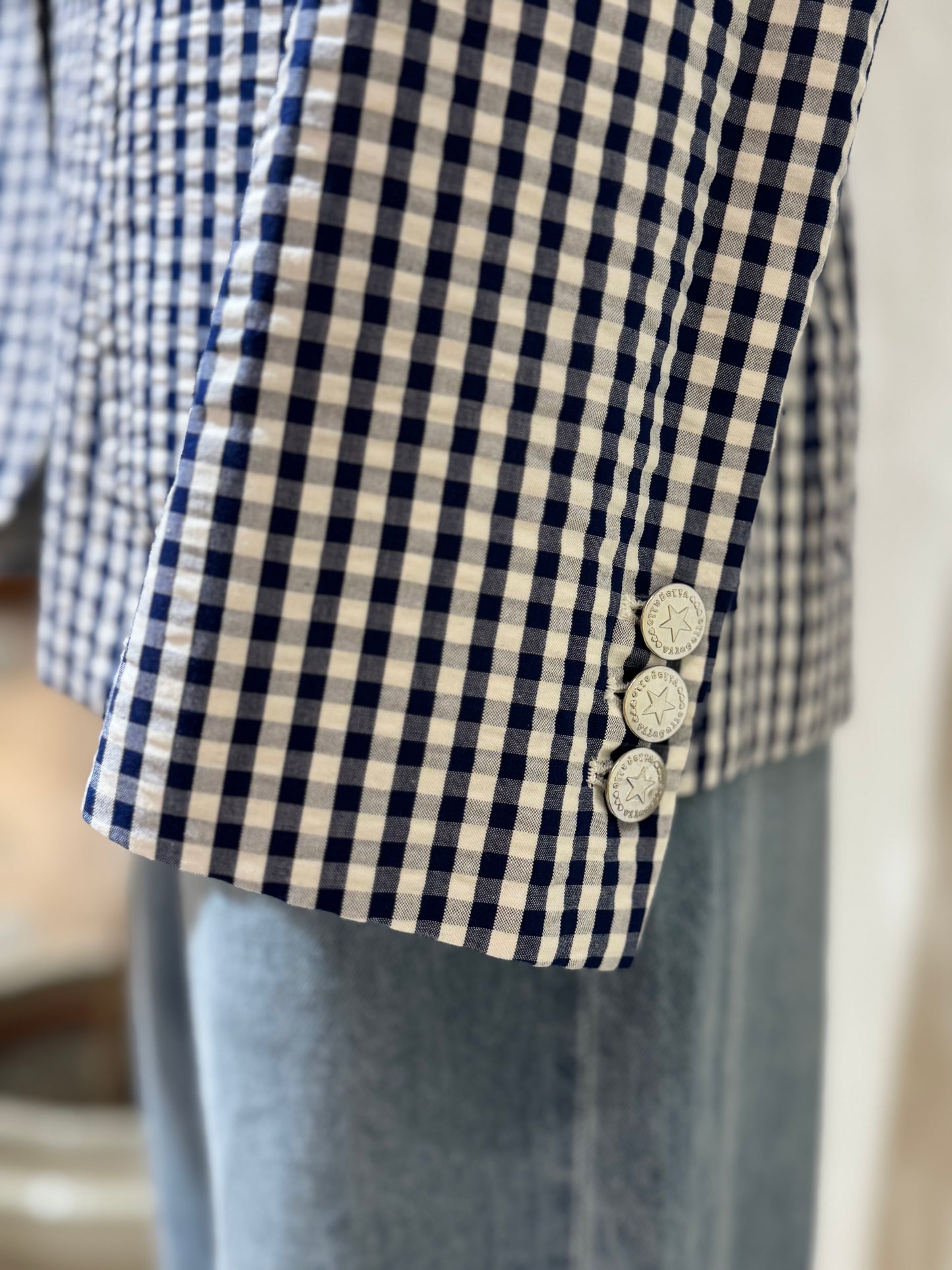 Blazer vichy bleu