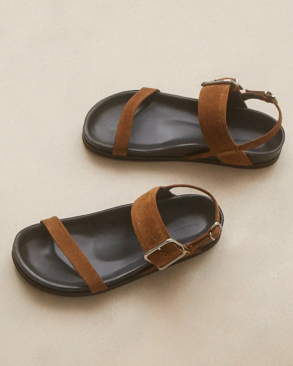 Sandales n°218 suède cognac