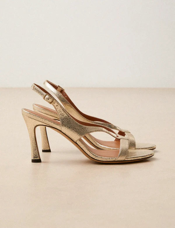 Sandales à talons n°798 or blanc