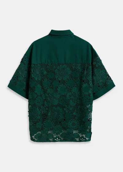 Chemise Kali à broderie verte
