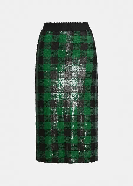 Jupe à sequins verte et noire Knitwear