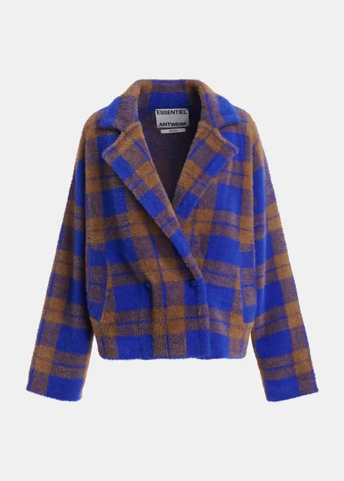 Veste/gilet Karreau bleu et marron