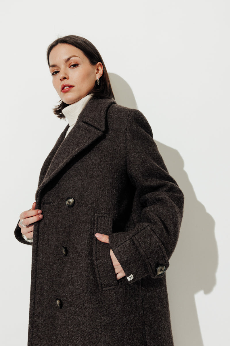 Manteau Monstera marron