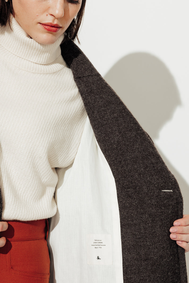 Manteau Monstera marron