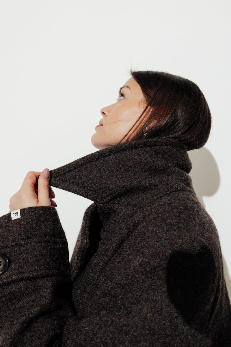Manteau Monstera marron