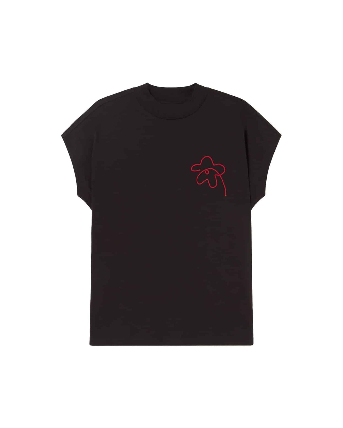 T-shirt avec fleur Volta noir