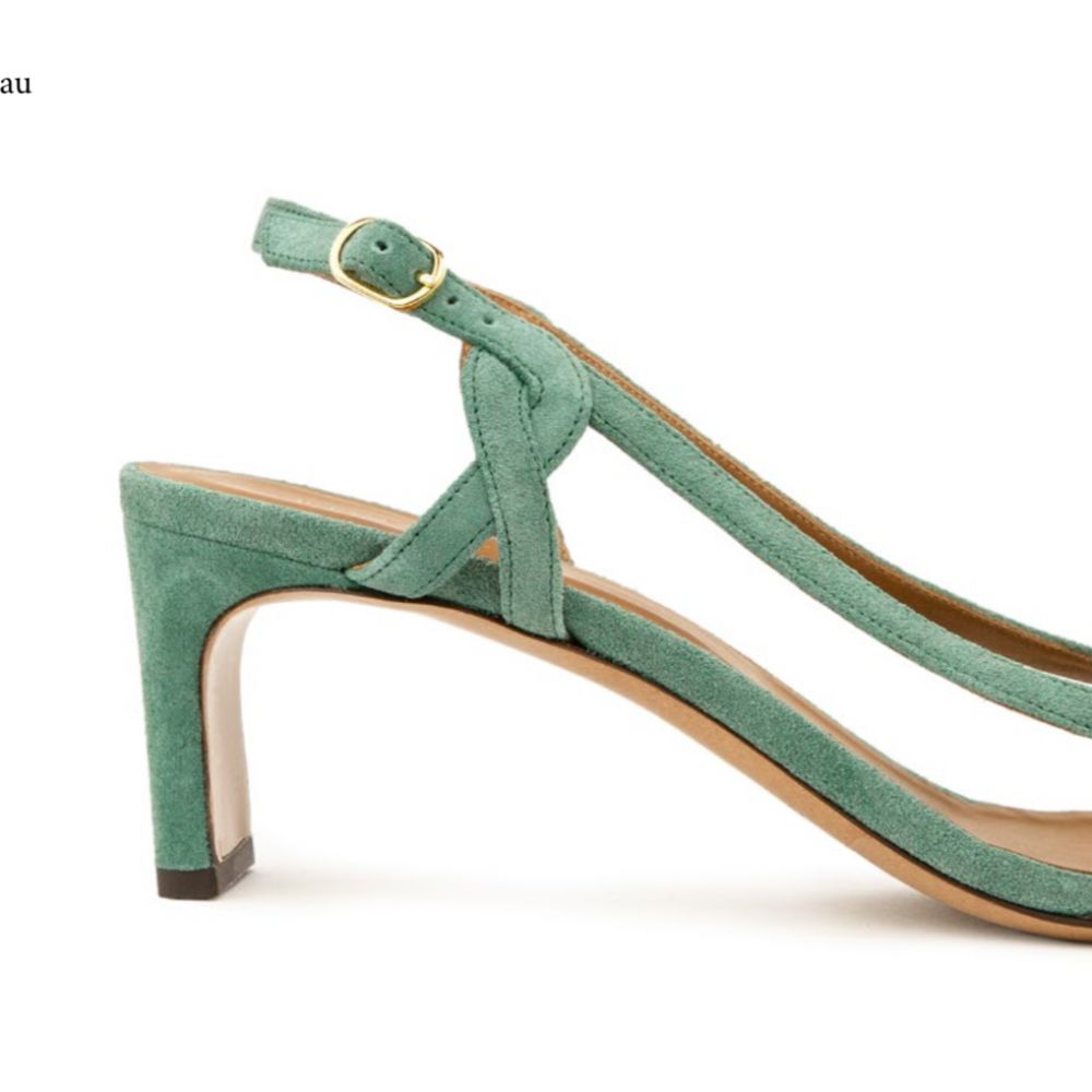 Sandales n°599 cuir vert d'eau
