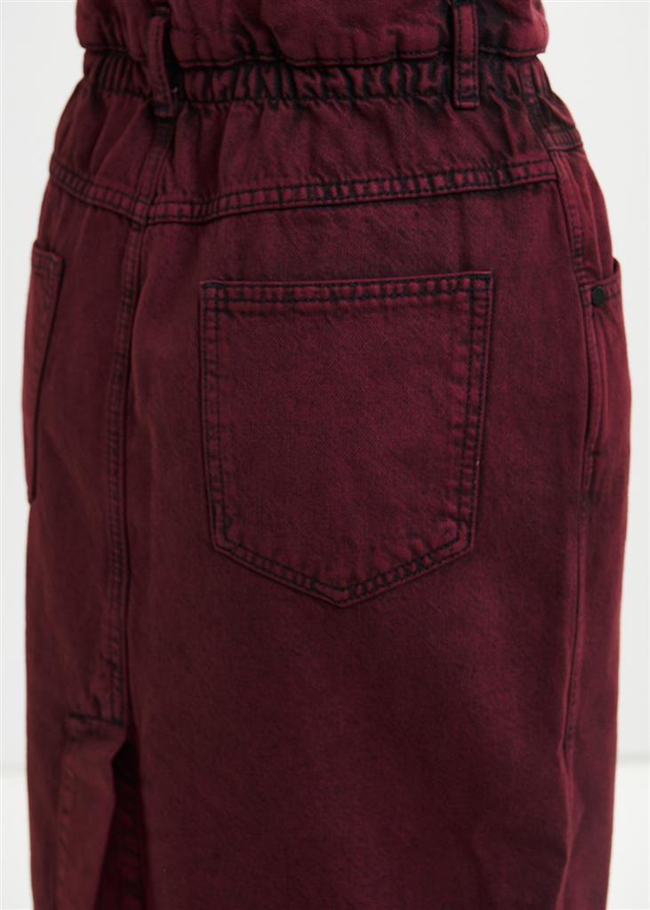Jupe en jean Inclusive bordeau