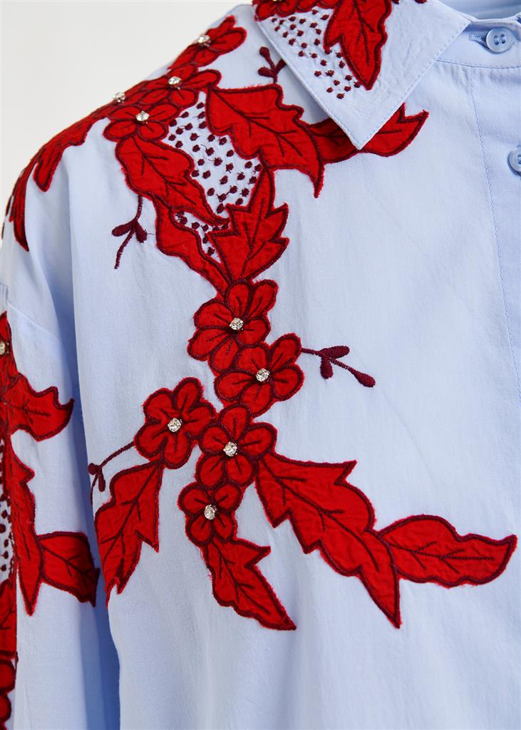 Chemise brodée Inglewood bleu