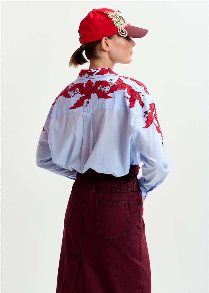Chemise brodée Inglewood bleu
