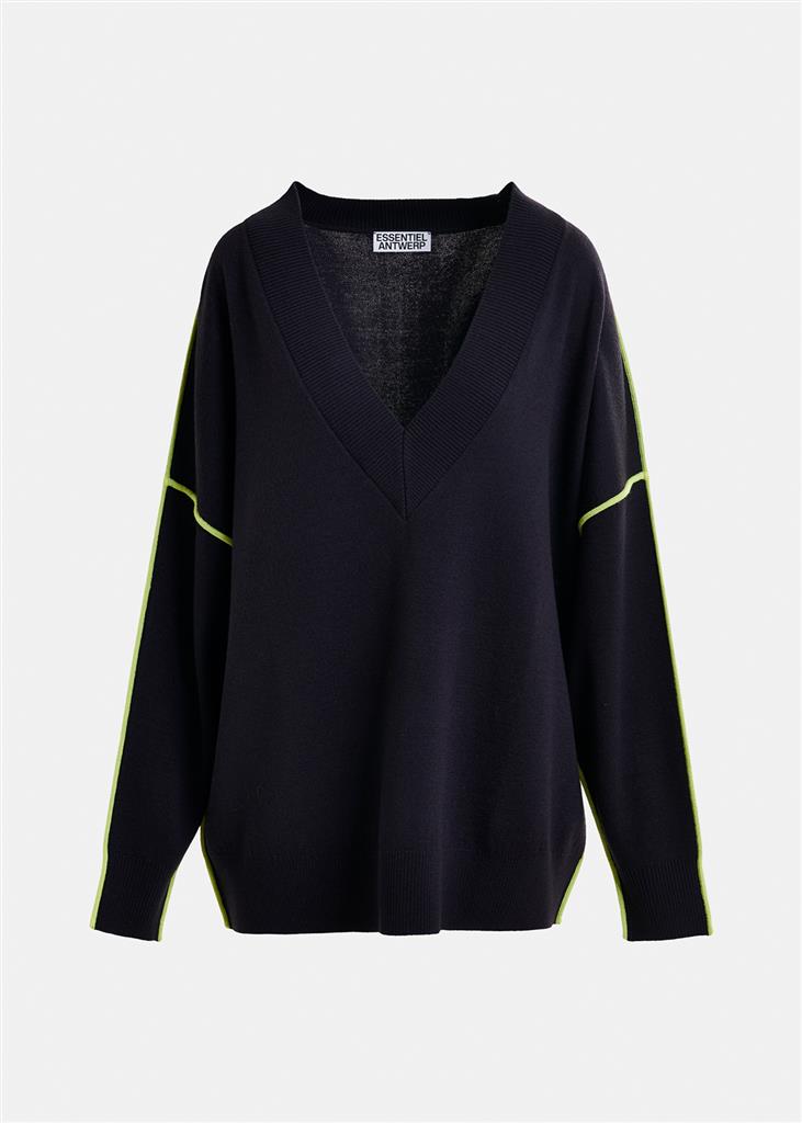 Pull Inside contrasté noir et jaune