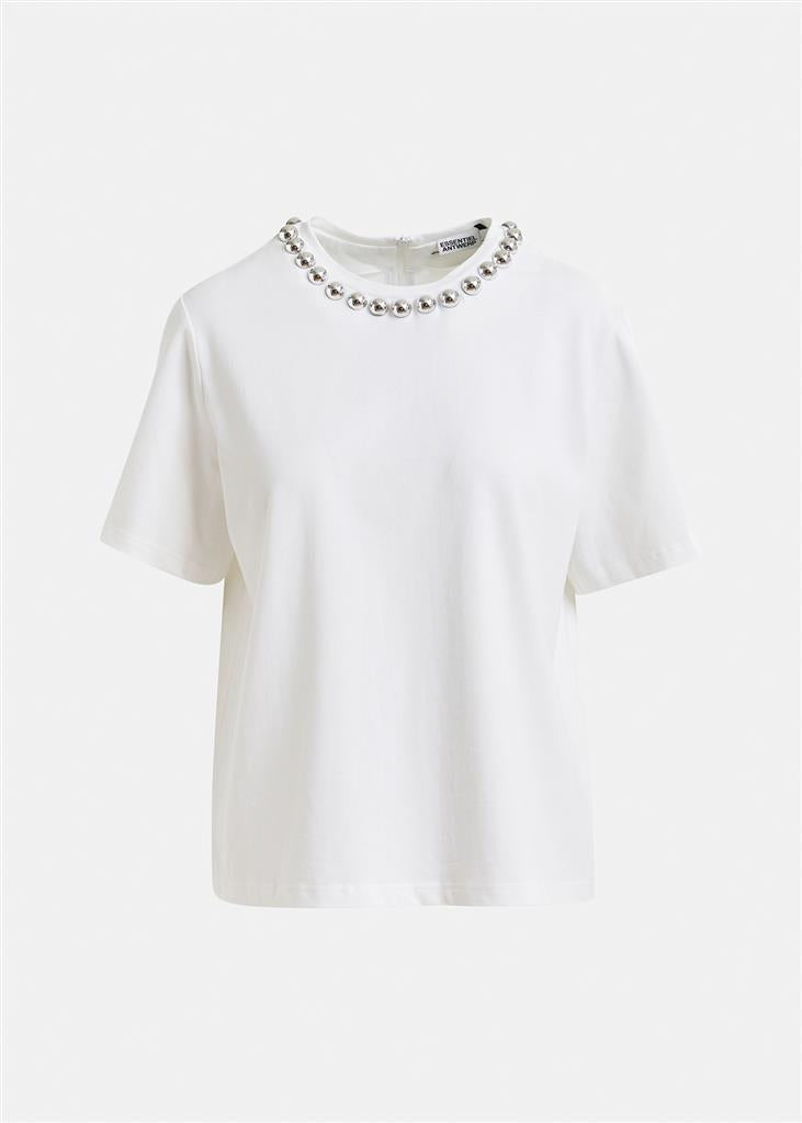 T-shirt Intenso blanc avec perles