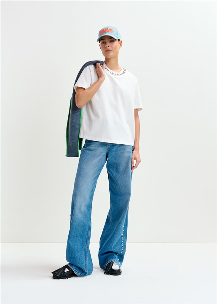 T-shirt Intenso blanc avec perles