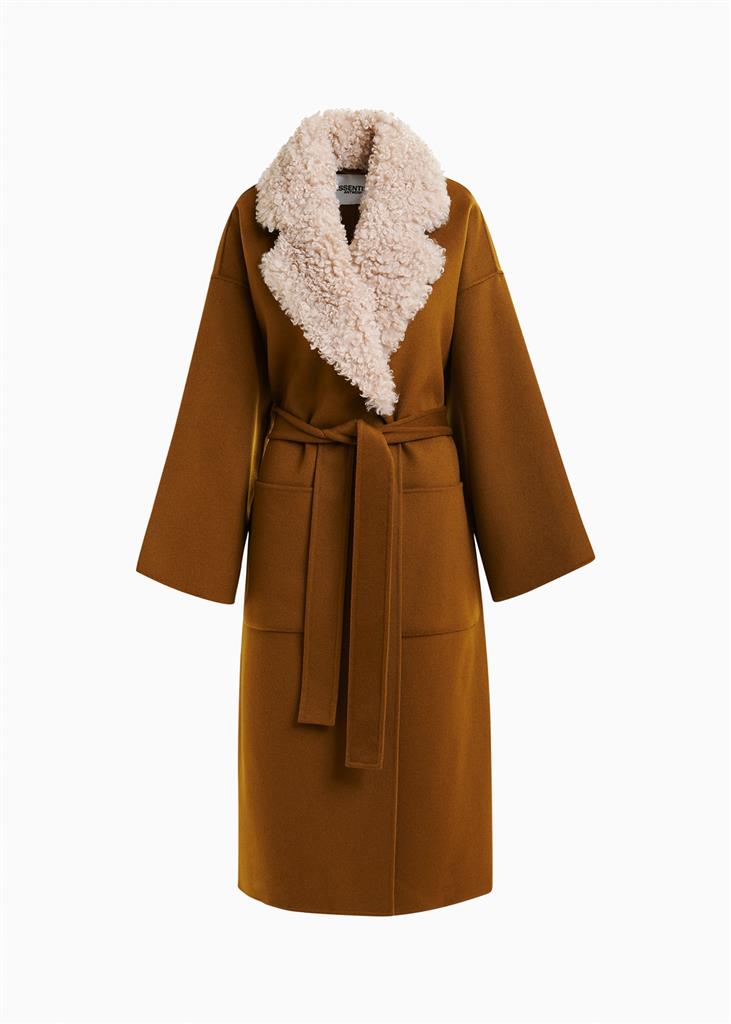 Manteau avec fourrure Irno marron