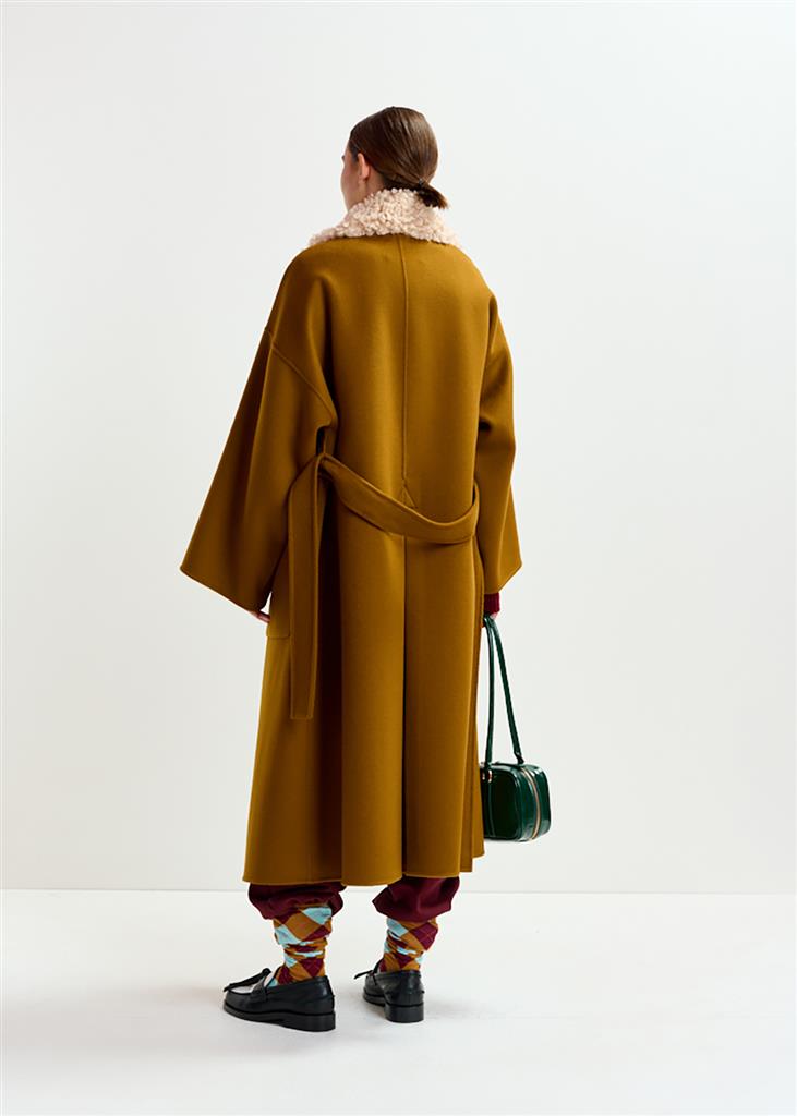 Manteau avec fourrure Irno marron