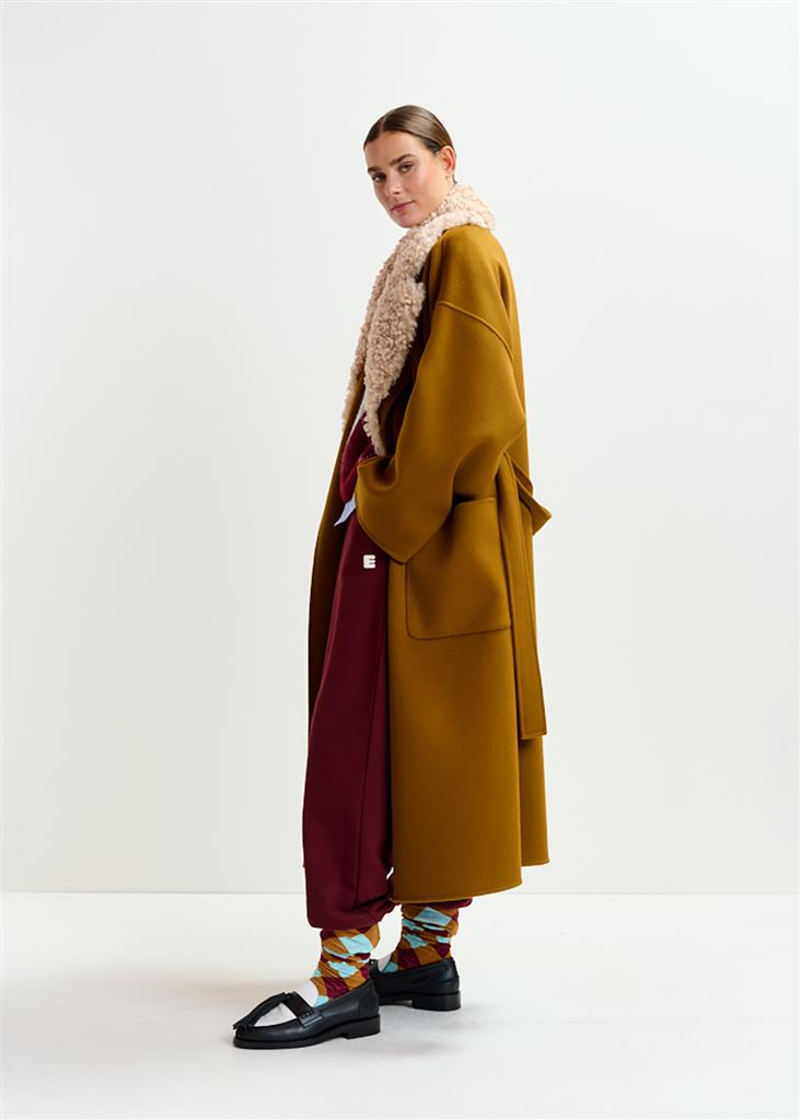 Manteau avec fourrure Irno marron