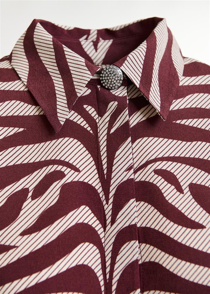 Chemise zèbre Ishow marron
