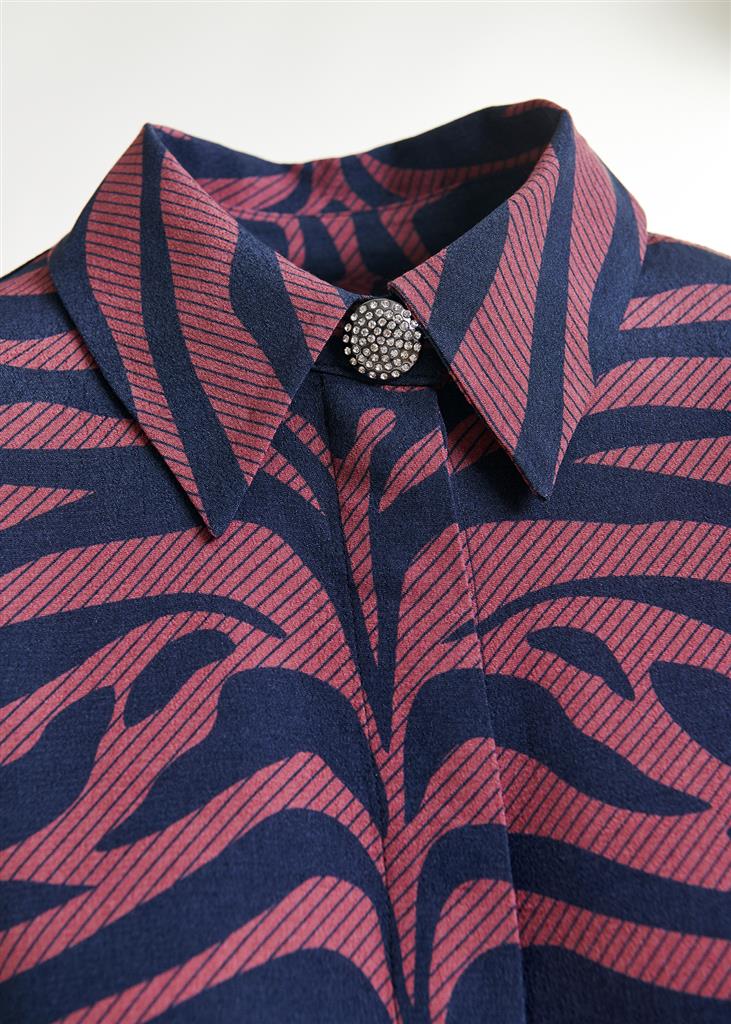 Chemise zèbre Ishow bordeau