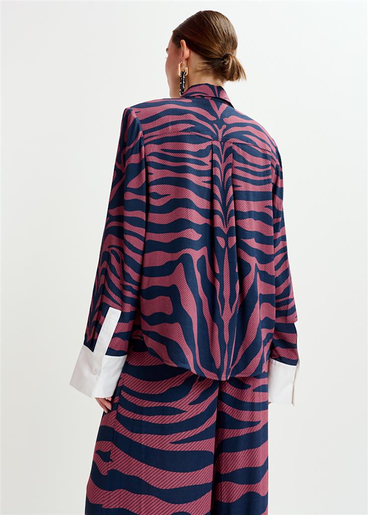 Chemise zèbre Ishow bordeau
