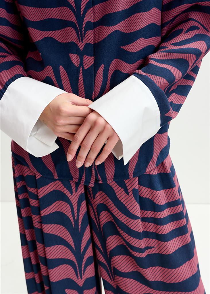 Chemise zèbre Ishow bordeau