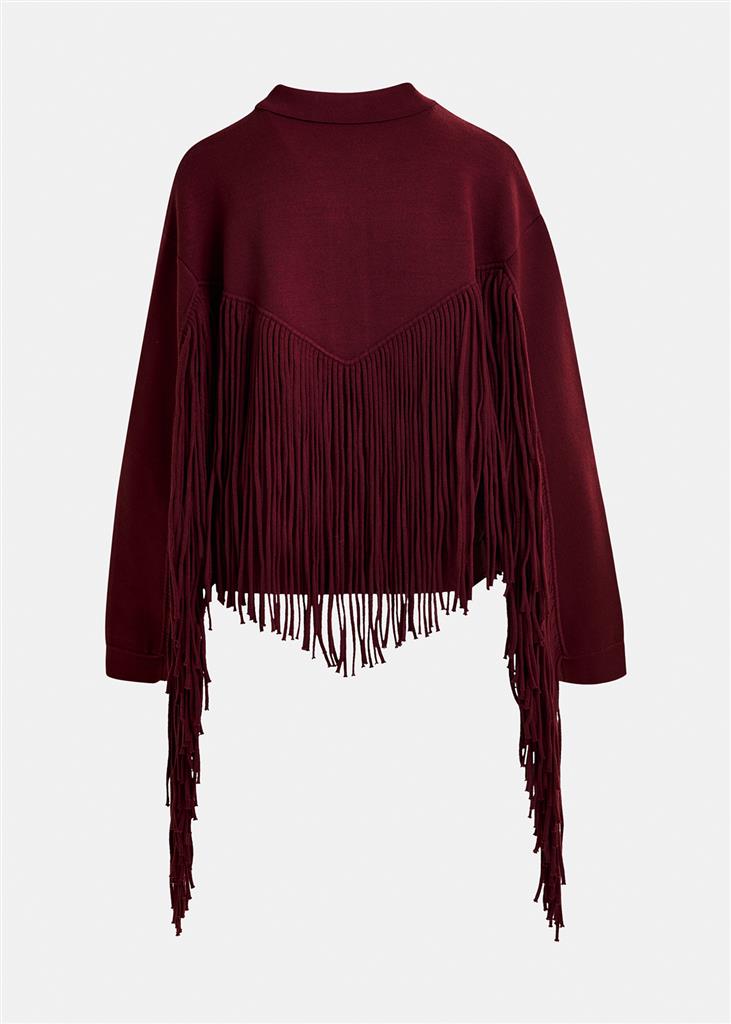 Veste à franges Istern bordeau