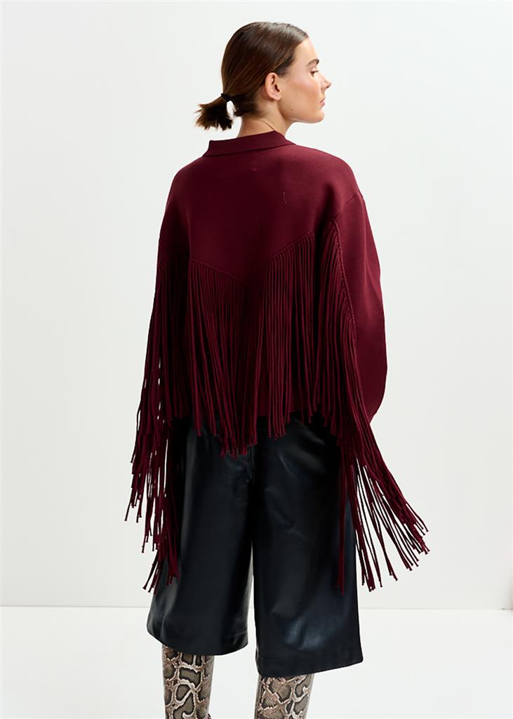 Veste à franges Istern bordeau