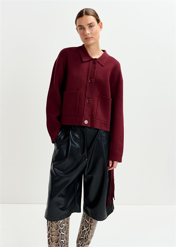 Veste à franges Istern bordeau
