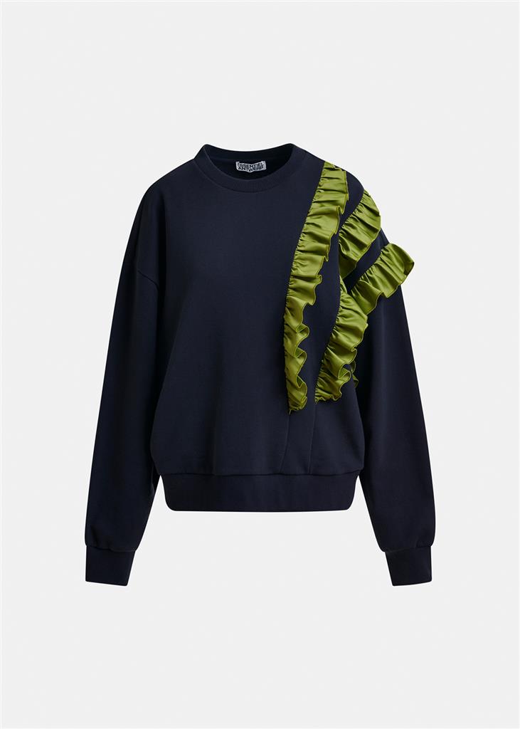 Sweat Iwave bleu marine/vert