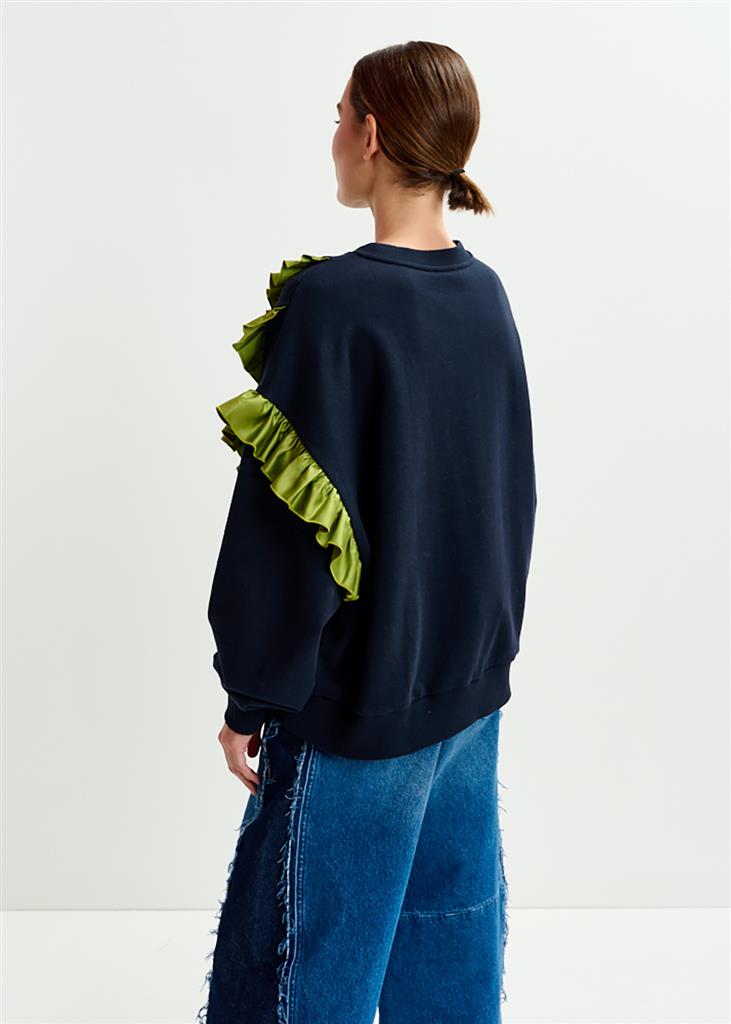 Sweat Iwave bleu marine/vert
