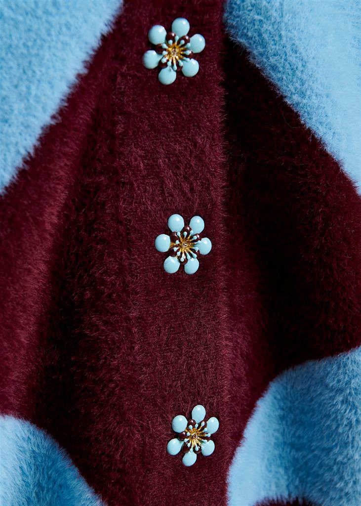 Gilet Iwho bordeau et bleu