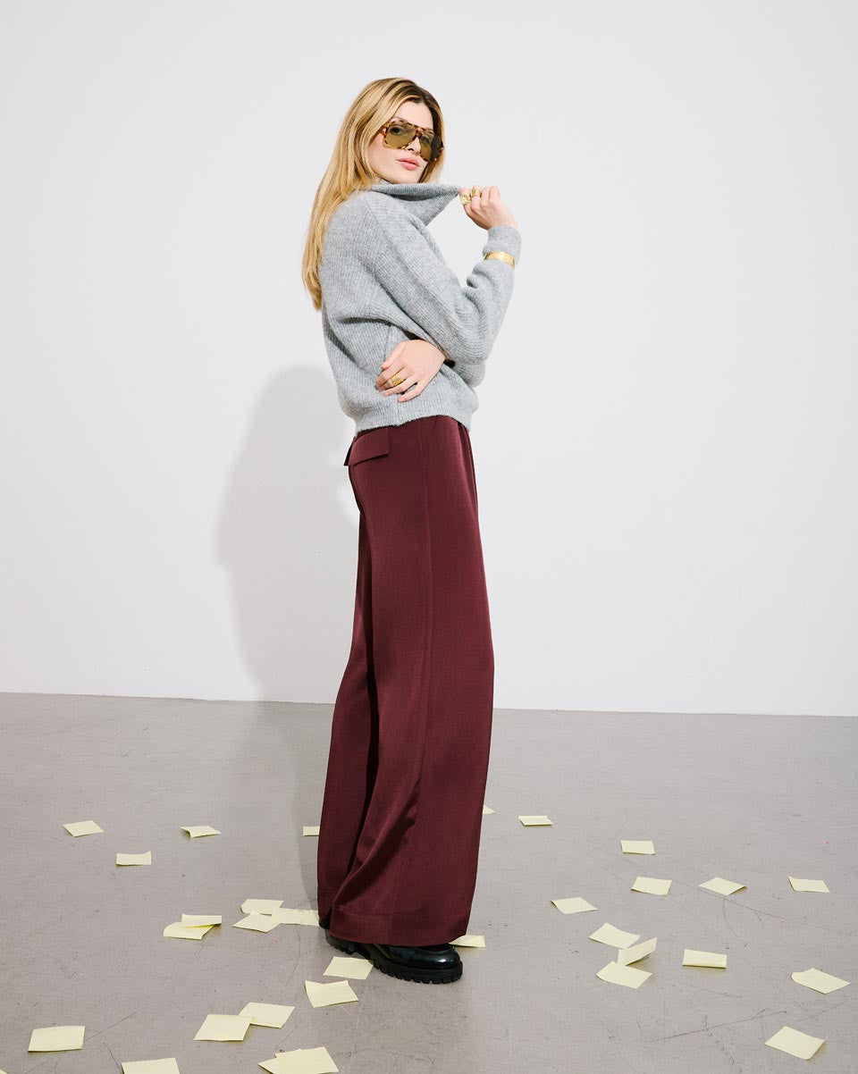 Pantalon long jones bordeaux
