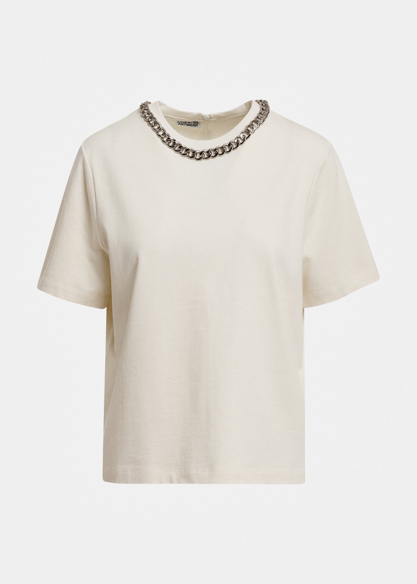 T-shirt Klaim blanc avec col chaine