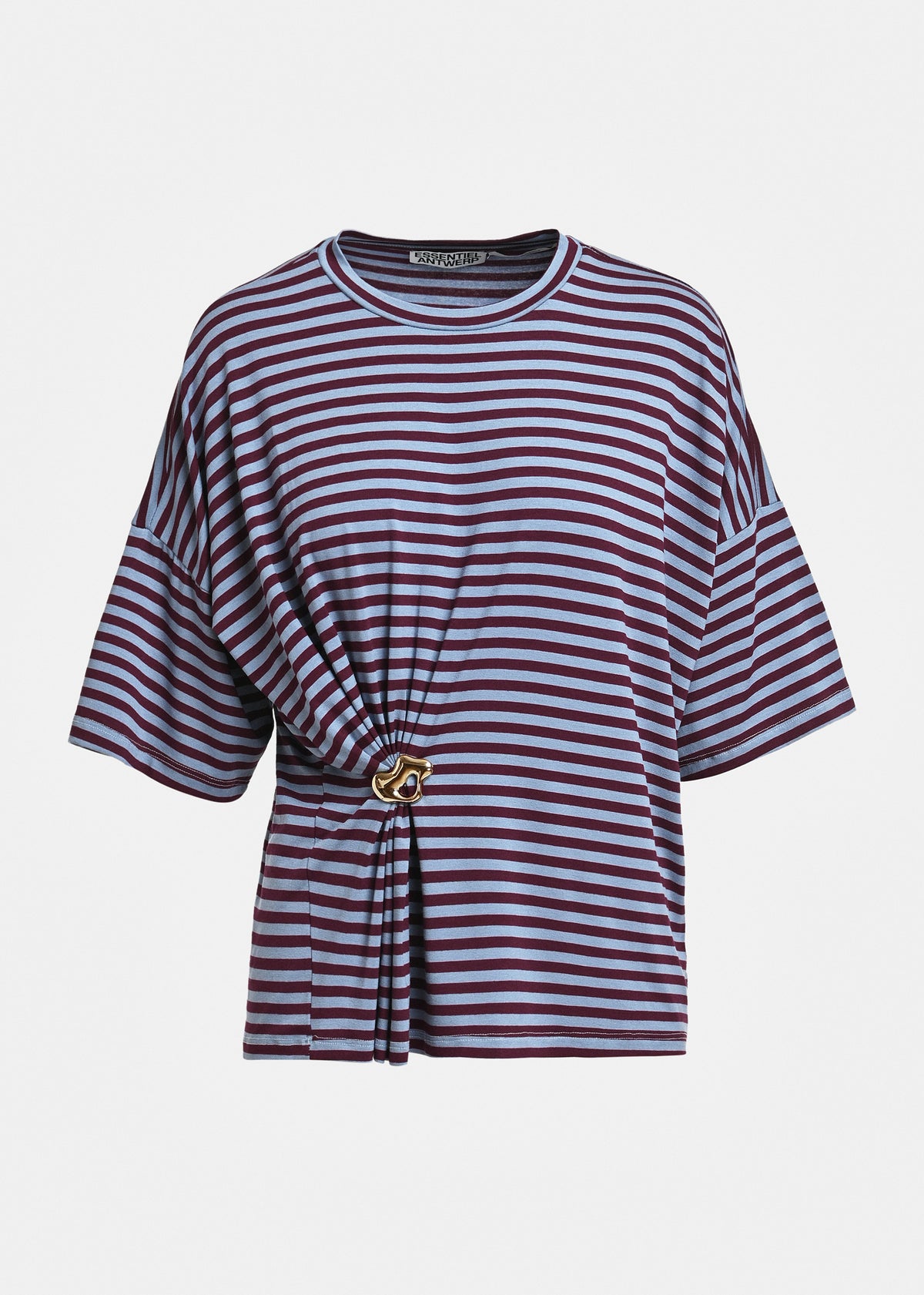 T-shirt rayé Kriss bleu avec broche