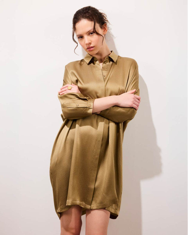 Robe courte Manon taupe