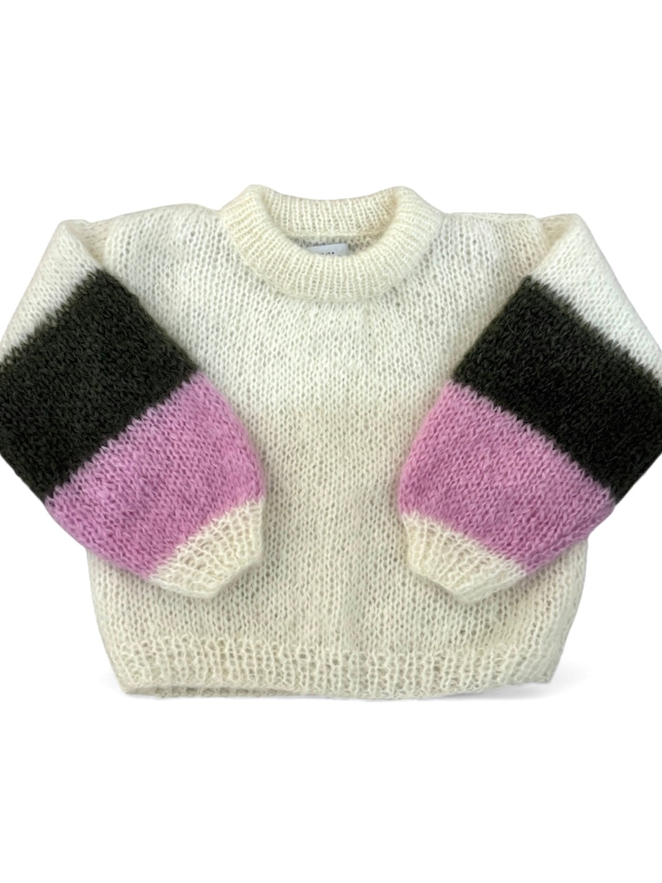 Pull custom écru/kaki/rose