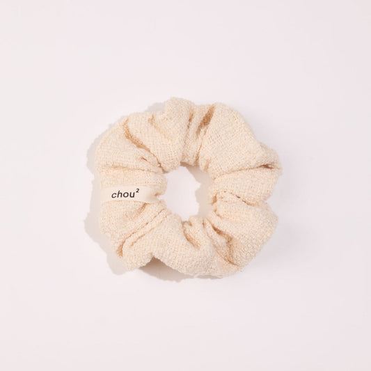 Chouchou en tweed blanc