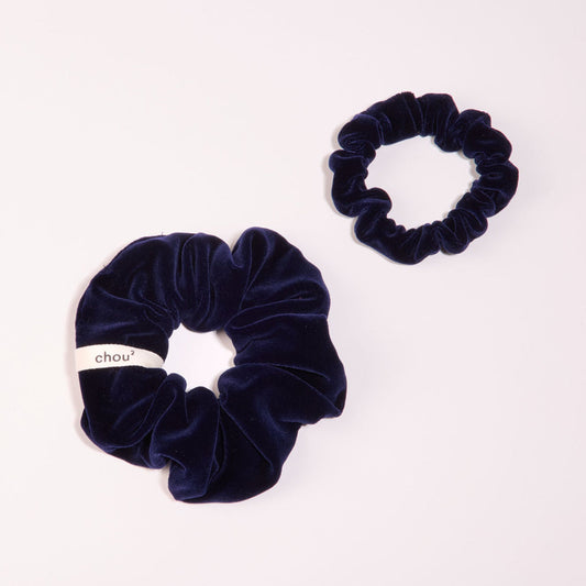 Chouchou en velours bleu nuit