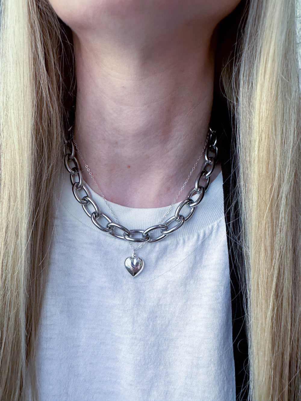 Collier gourmette argent