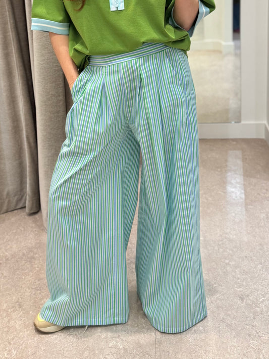 Pantalon Marian vert et bleu