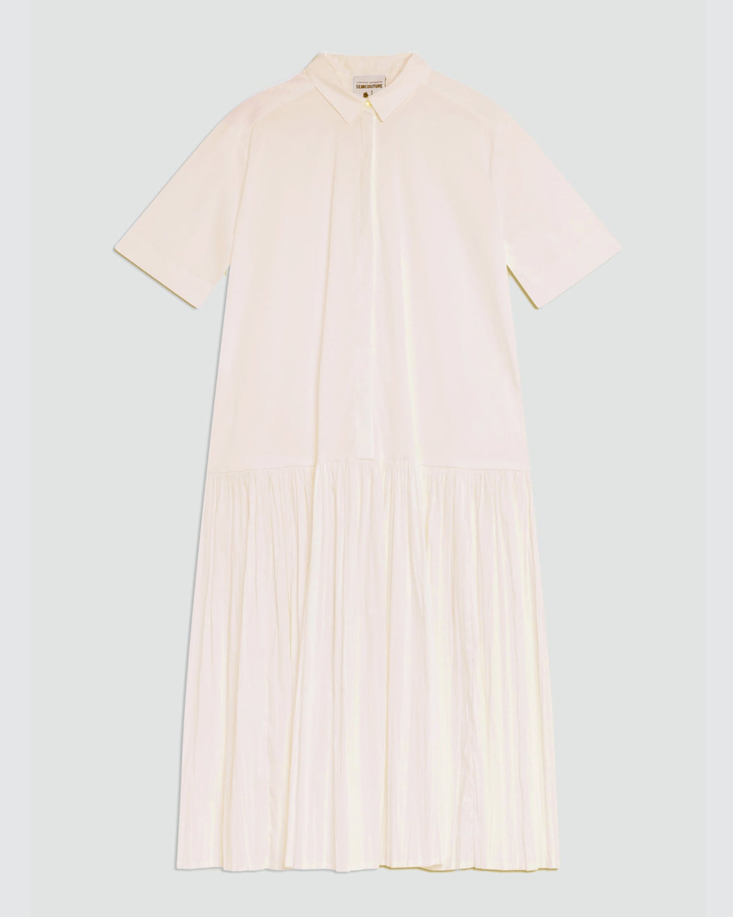 Robe froncée beige