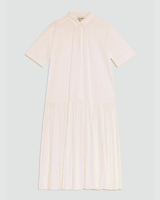 Robe froncée beige