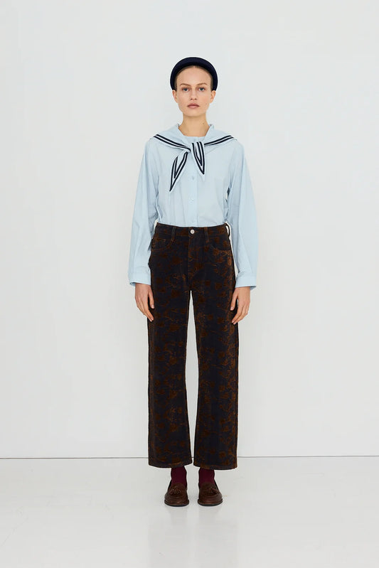 Chemise col pelle à tarte bleue