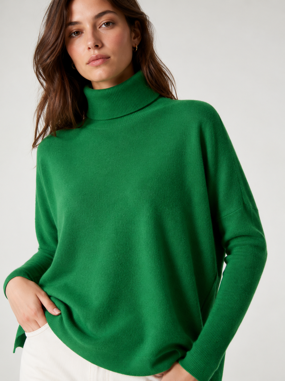 Pull Cachemire Clara varsity green
