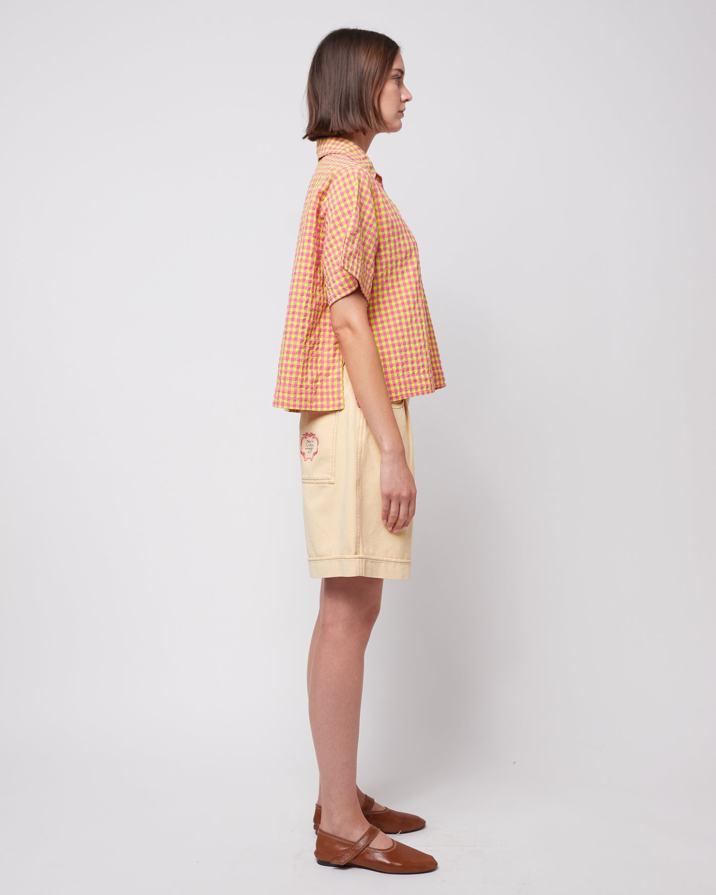 Top vichy rose et jaune